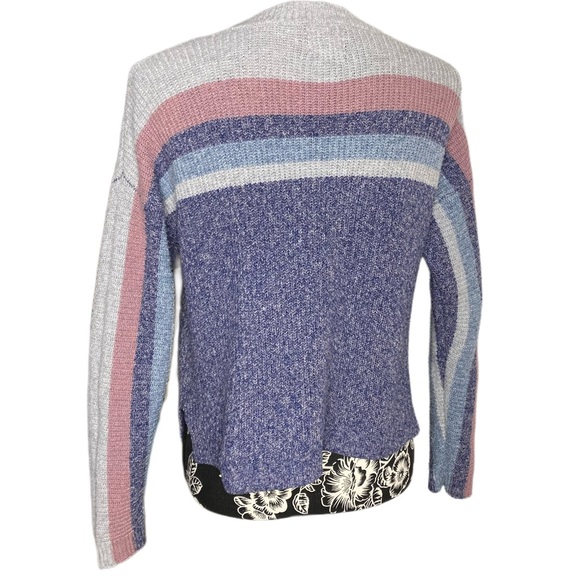 Hippie Rose Marled Striped Long Sleeve Sweater Small Pink Blue Purple Gray NWOT - Picture 3 of 9